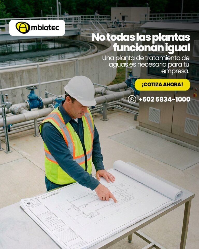 Creativo de campaña para Ambiotec: no todas las plantas de tratamiento de aguas funcionan igual